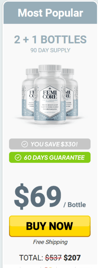 Femicore 3 bottle